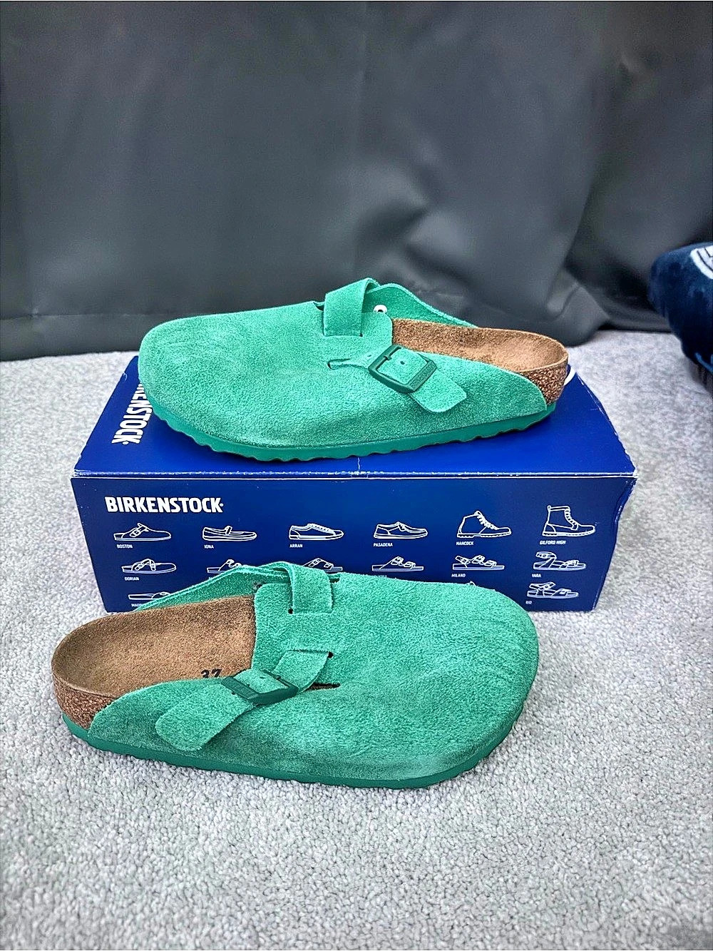 Birkenstock Boston Suede Clogs Green US 6-TW
